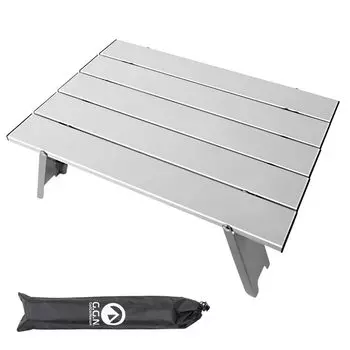 GN Camping Table Low Table Folding Compact Aluminum Roll Table серебряный