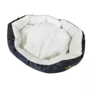 Гнездо для домашних животных Гнездо для кошек Лежанка для домашних животных Собачья будка с ягненком и папоротником Теплый коврик для собак Товары для домашних животных S-