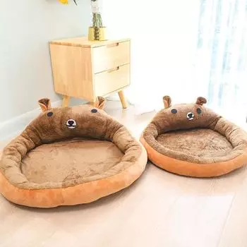 Гнездо для домашних животных Открытый коврик с рисунком Съемный и моющийся домик для кошек и собак, который можно использовать в любое время года S: 46 * 51 * 10cm