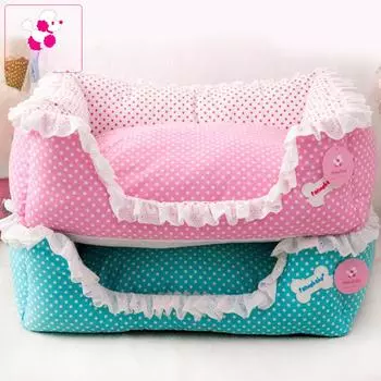 Гнездо для домашних животных в квадратном стиле в горошек, полностью съемное и моющееся, роскошный диван для домашних животных, съемный и моющийся L 81*61*18cm