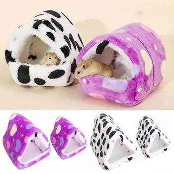 Гнездо для хомяка, милое маленькое животное, спальная кровать, домик для хомяка, мини-питомец, зимнее теплое уютное гнездо для кролика, белки, морской свинки M белый