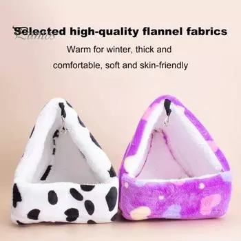 Гнездо для хомяка, милое маленькое животное, спальная кровать, домик для хомяка, мини-питомец, зимнее теплое уютное гнездо для кролика, белки, морской свинки M фиолетовый