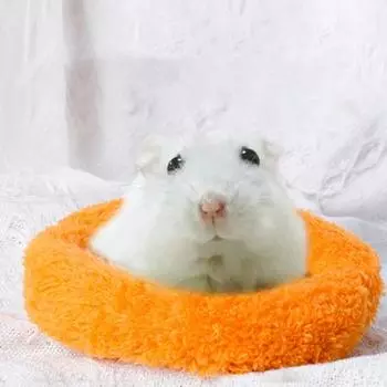 Гнездо для хомяка, моющийся вручную, теплая плюшевая кровать для домашних животных, гнездо для мелких животных, коврик для котенка, хомяка серый