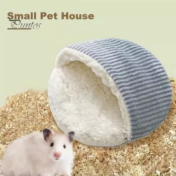 Гнездо для хомяка, теплая кровать, уютный домик для сна, пещера для маленьких питомцев, мягкое место для отдыха морских свинок, карликовых кроликов, хорьков, ежей, белок S зелёный