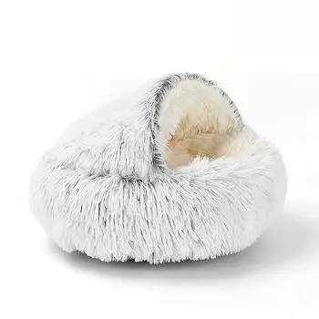 Гнездо для кошек All Seasons Universal Plush Semi-enclosed Surround Pet Nest Warm Cat Mattress Round Dog Nest 40cm