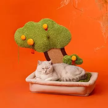 Гнездо для кошек, когтеточка, теплая кошачья лежанка, универсальная для всех сезонов, милая и устойчивая к укусам, забавная кошачья лежанка, кошачье гнездо 53*44*57cm