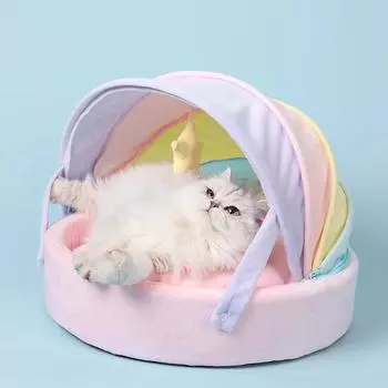Гнездо для кошек Rainbow, полузакрытое гнездо для кошек, коврик для собак, универсальные гнезда для собак Four Seasons, товары для животных