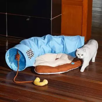 Гнездо для кошек, тоннель для кошек, лежанка для кошек, универсальный канал для кошек, съемные и моющиеся игрушки для котят, товары для кошек 107*74*28 cm