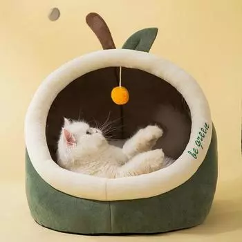Гнездо для кошек в форме авокадо для нервной кошки, полузакрытое, улучшенное, для котят, на все времена года, универсальное гнездо для кошек Avocado [Upgraded] Thickened and Resistant -