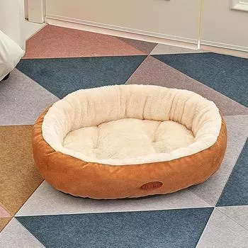 Гнездо для кошек Зимний теплый коврик для сна для кошек Четыре сезона Универсальная собачья будка Кровать для собак Товары для животных brown - single nest
