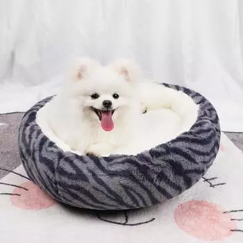 Гнездо для кошки, гнездо для собаки, плюшевое гнездо для кролика, круглое гнездо для домашних животных, матрас для собак, теплый зимой Diameter 40CM