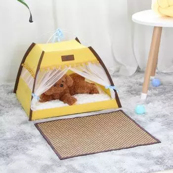 Гнездо для кошки, гнездо для собаки, зимняя теплая палатка для домашних животных, универсальная для всех сезонов, летняя кровать для кошки, прохладное гнездо, домик для кошки S 40*40*34cm