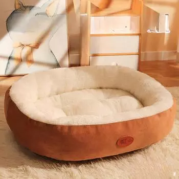 Гнездо для кошки, теплое, толстое, овальное, закрытое, на все времена года, большое, зимнее, для маленьких собак S50*40*16cm