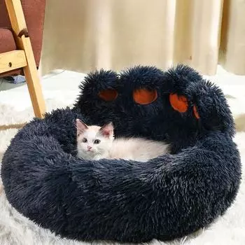 Гнездо для кошки, зимняя теплая кровать для маленькой собаки, коврик для сна с супер большим гнездом для кошки, универсальные товары для домашних животных на все времена года 90cm