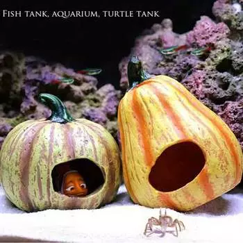 Гнездо для креветок, приют для рыб, украшение для аквариума, украшение для аквариума, приют для рыб и креветок оранжевый