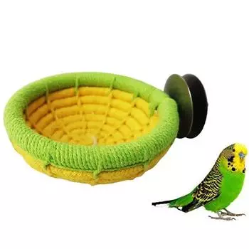 Гнездо для птиц ручной работы из хлопковой веревки, домик для попугаев, мягкая подвесная кровать для птиц, хижина для птиц розовый