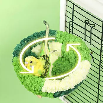 Гнездо для птиц в клетке для попугая, симпатичная, моющаяся, толстая, прижимающаяся к телу хижина для неразлучников green