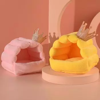 Гнездо хомяка Теплая хлопковая клетка Товары для хомяков Сахарный мешок Летающая шпора Гнездо для птиц Гнездо белки Клетка для попугая Ландшафт S розовый