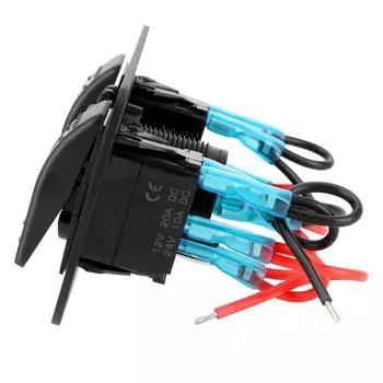 Гнездо переключателя для автомобильной светодиодной панели переключателя цепи управления двумя портами USB синий