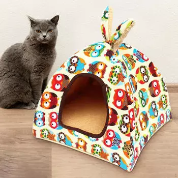 Гнездо с подушкой для использования в помещении, палатка-кровать для домашних животных чихуахуа и померанского шпица cat M