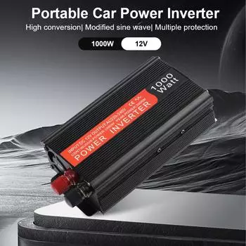 Гнездо с USB 1000 Вт Модифицированный синусоидальный инвертор от 12 В до 220 В Трансформатор с Умным вентилятором Универсальный автомобильный преобразователь напряжения