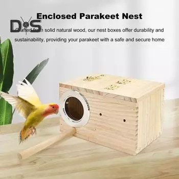 Гнездовой ящик для попугаев, деревянный ящик для разведения птиц, гнездо для птиц с насестом, клетка для птиц, домик для неразлучников, корелл, волнистых попугаев, амадин, попугаев S Right