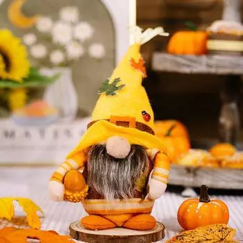 Gnome Delightful Autumn Doll With Maple Leaves For Cozy Thanksgiving Celebration And Home Decor Thanksgiving Nutcracker