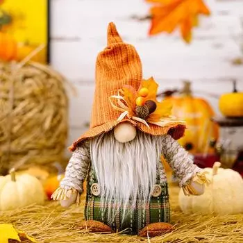 Gnome Thanksgiving Delightful Doll With Leaf Hat For Stylish Autumn Decoration Home Thanksgiving Gnome Male