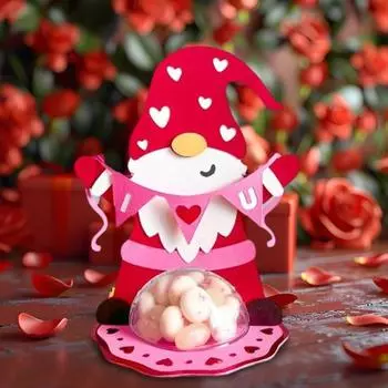 Гномий купол для конфет своими руками сборка держатель для конфет в форме сердца 3D многоразовая коробка для хранения конфет для семейной вечеринки ко Дню святого Валентина A