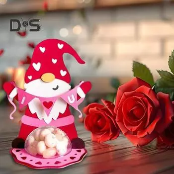 Гномий купол для конфет своими руками сборка держатель для конфет в форме сердца 3D многоразовая коробка для хранения конфет для семейной вечеринки ко Дню святого Валентина A