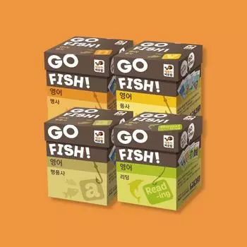 Go Fish English 4-piece set: nouns, verbs, adjectives, reading, Korean popular educational game