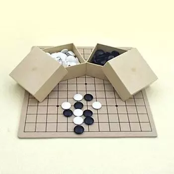 Go Labo Original Go Introductory Set MDF P Ume Go Stone 7 мм и Mini Square Go Bowl 13 шт. (назад 9-ро), (приблизительно. толстый) белый