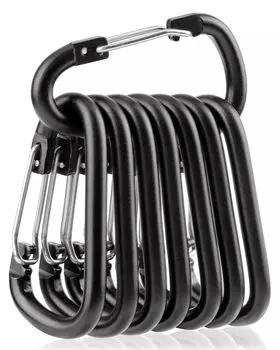 Go Pal GP01 Маленький карабин Стильный D-образный алюминиевый карабин Camp Черный 8 шт. чёрный