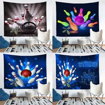 Гобелен для боулинга, украшение для офиса, гостиной, настенный гобелен для дома 100x75cm