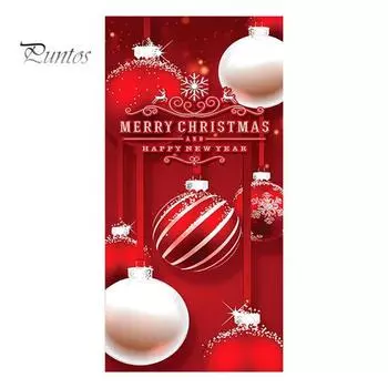 Гобелен для гаражных ворот с установочным пакетом в рождественском стиле с рисунком Санта-лося для создания праздничной атмосферы и украшения фона для новогодней вечеринки A