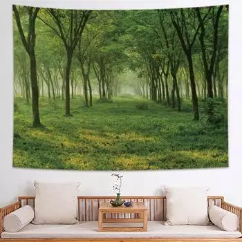 Гобелен для гостиной, фоновая ткань, подвесная ткань, лесной гобелен, украшение для спальни, макет комнаты, прикроватная настенная подвеска 100x75cm
