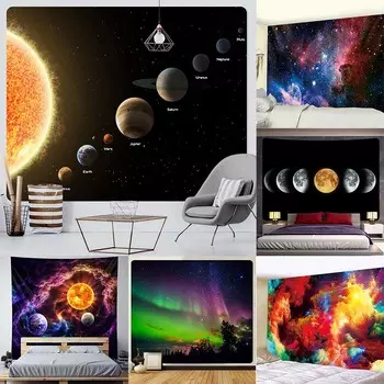 Гобелен для гостиной, спальни, планеты, Вселенной, сцены мечты, модный гобелен для украшения дома 100x75cm
