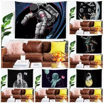 Гобелен для гостиной в офисе Гобелен с изображением астронавта из мультфильма Гобелен для украшения стен дома 100x75cm