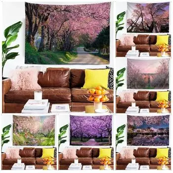 Гобелен для гостиной в офисе Гобелен с изображением цветущего леса Гобелен для украшения стен дома 100x75cm