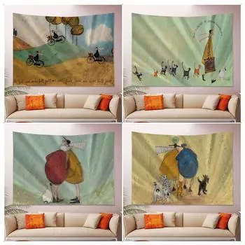 Гобелен для гостиной в офисе Искусство Абстрактные Пейзажные Гобелены Украшения Дома Настенные Гобелены 100x75cm