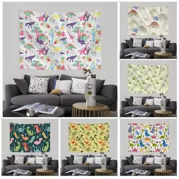Гобелен для гостиной в офисе с изображением маленького динозавра, цветной гобелен для украшения стен дома 100x75cm