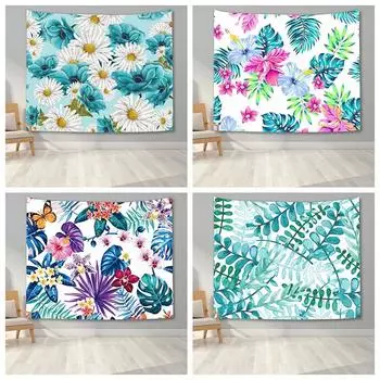 Гобелен для гостиной в офисе с изображением тропических растений, подвесная ткань, украшение на стену дома, гобелен 100x75cm