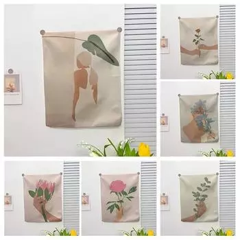 Гобелен для офиса, гостиной, простая жизненная иллюстрация, стиль подвесной ткани, украшение для стен дома, гобелен 100x75cm