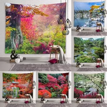 Гобелен для сада и двора, красивый настенный художественный гобелен, красивое украшение для комнаты в общежитии, украшение для гостиной, спальни, дома 100X75CM