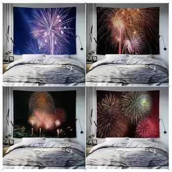 Гобелен для спальни в общежитии с рисунком фейерверка 100x75cm