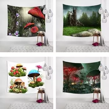 Гобелен для украшения спальни, картина в скандинавском стиле для гостиной, настенная ткань с растениями и цветами, фоновая ткань INS, висящая на ветру ткань, настенная ткань 100*70