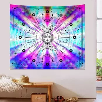 Гобелен, европейская и американская фоновая ткань, ткань для украшения спальни, картина для гостиной, ткань для стен комнаты 73*95cm разноцветный