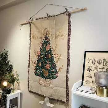 Гобелен из беличьего дерева, рождественский фон, ткань, праздничные атрибуты, каминный фон для 90cmx150cm