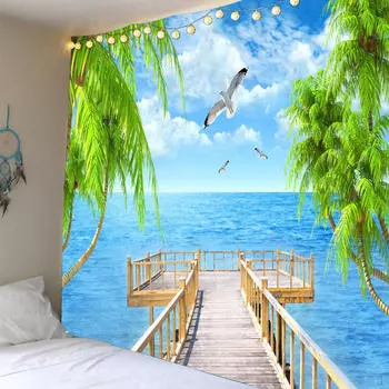 Гобелен Красивые Картины Искусство Фреска Подвесные Украшения Морской Пейзаж R