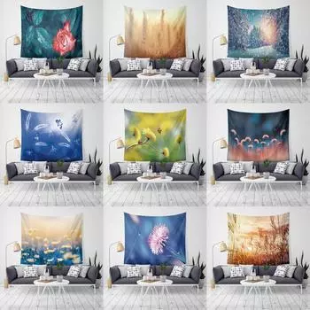 Гобелен Покрывало Коврик для йоги Одеяло Цветок Подсолнух Солома Домашний Декор Настенный декор 100x75cm